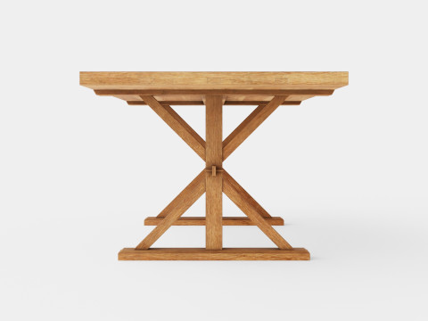 Lyon Dining Table Vintage Nature 3D Model