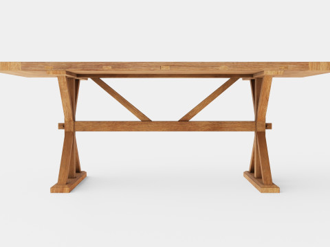 Lyon Dining Table Vintage Nature 3D Model