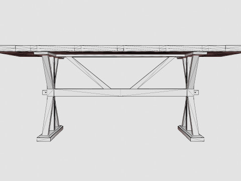 Lyon Dining Table Vintage Nature 3D Model