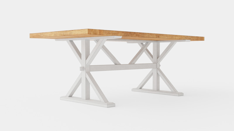 Lyon Extensionable Dining Table Vintage Nature White Model 3D .c4d .max .obj .3ds .fbx .stl .blend 