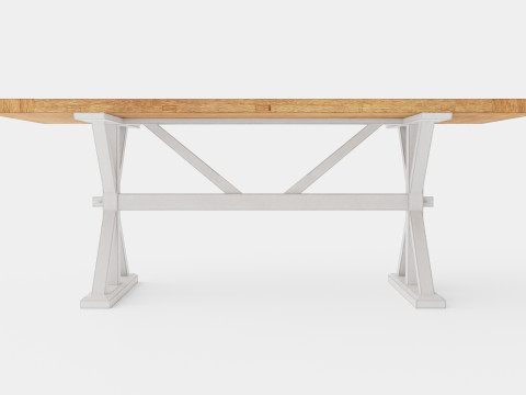Lyon Extensionable Dining Table Vintage Nature White Model 3D