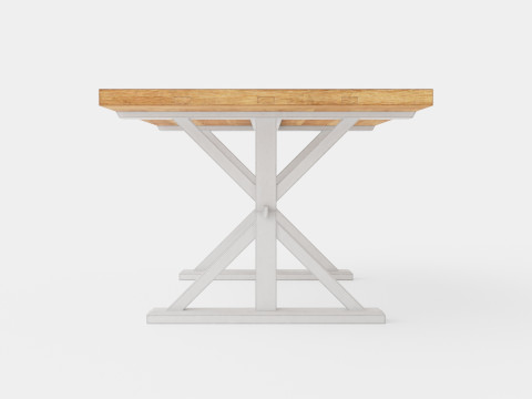 Lyon Extensionable Dining Table Vintage Nature White Model 3D