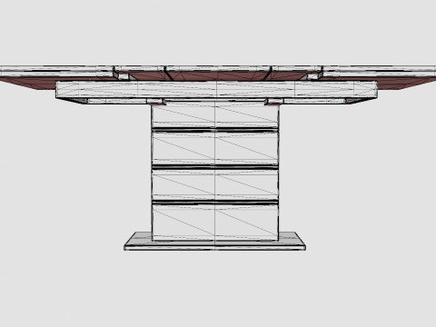 Macahan Extensionable Dining Table Modello 3D