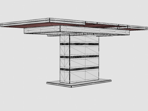 Macahan Extensionable Dining Table Modello 3D