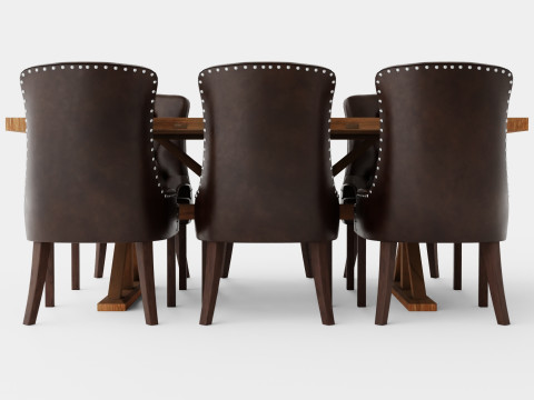 Lyon Extendable Food Group With 6 Tuva Chair Nat 3D Model