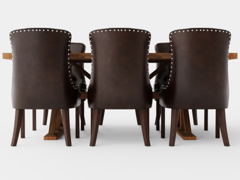 Lyon Extendable Food Group With 6 Tuva Chair Nat 3D Model