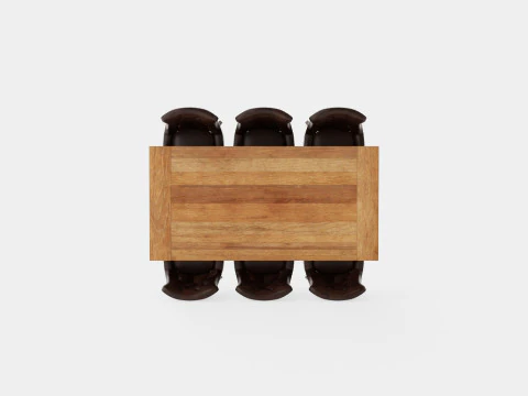 Lyon Extendable Food Group With 6 Tuva Chair Nat 3D Model