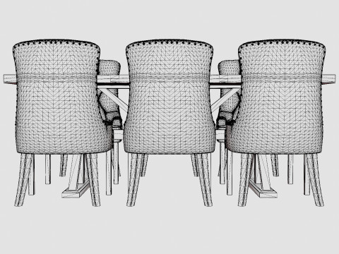 Lyon Extendable Food Group With 6 Tuva Chair Nat 3D Model