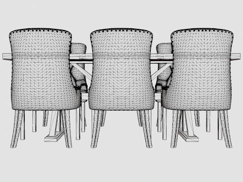 Lyon Extendable Food Group With 6 Tuva Chair Nat 3D Model