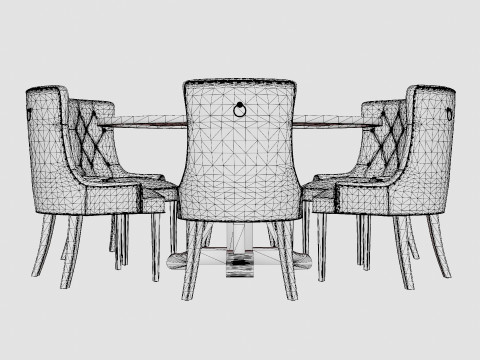 Lyon Food Group Around With 6 Victoria Chair White Gray Modelo 3D