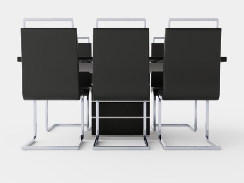 Macahan Table 6 Isoda Chair Black And White Dining Set Modelo 3D