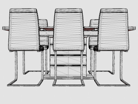 Machan Food Group With 6 remus Chair Black And White Modelo 3D