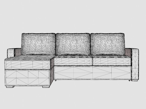 Maja Sofa Bed 3 Seater Reversible Dark Gray 3Dモデル