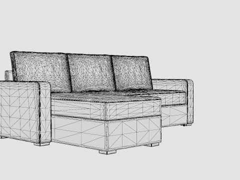 Maja Sofa Bed 3 Seater Reversible Dark Gray 3Dモデル