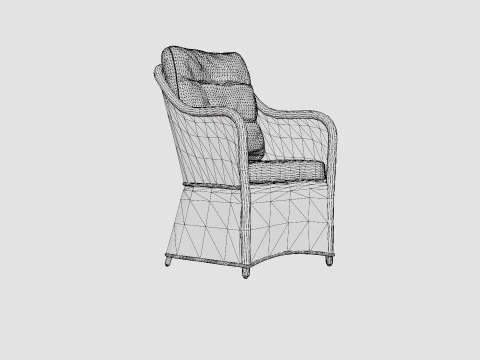 Marcus Armchair with Cushion 3D Model