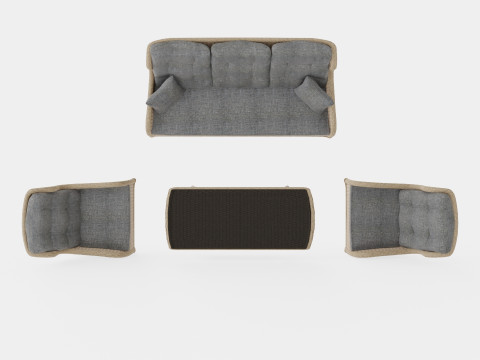 Marcus Sofa Group 3 Seater Ink Armchairs Modèle 3D