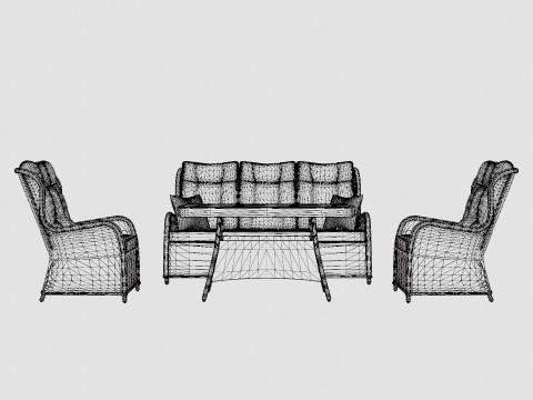 Marcus Sofa Group 3 Seater Ink Armchairs Modèle 3D
