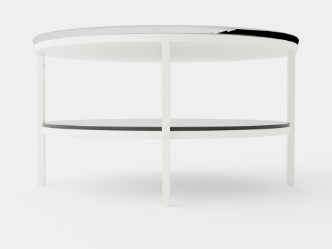 Marise Coffee Table Around White Steel Modèle 3D