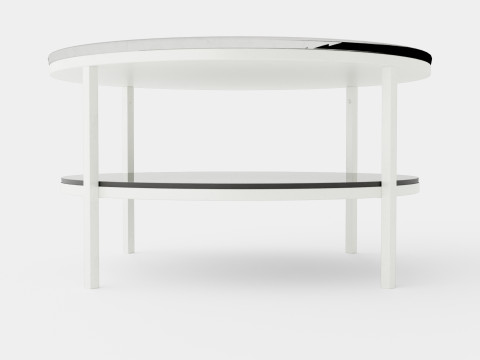 Marise Coffee Table Around White Steel Modèle 3D