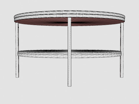 Marise Coffee Table Around White Steel Modèle 3D