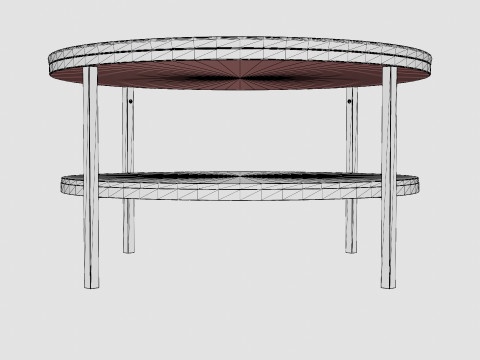 Marise Coffee Table Around White Steel Modèle 3D
