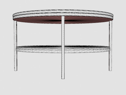 Marise Coffee Table Around White Steel Modèle 3D