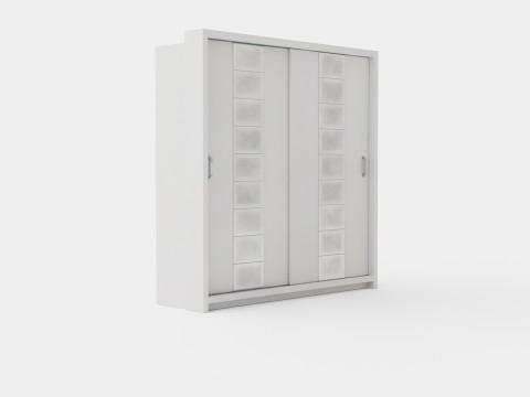 Maxima Wardrobe Led Lighting 2 Sliding Doors White 3D 模型