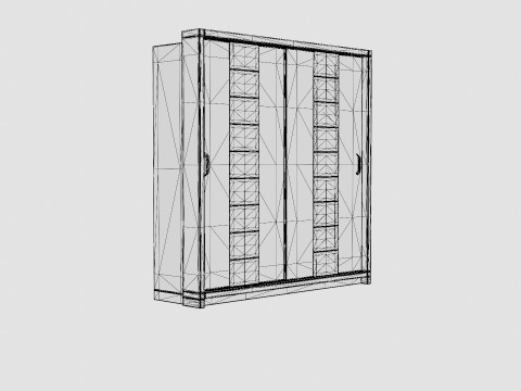 Maxima Wardrobe Led Lighting 2 Sliding Doors White Modelo 3D