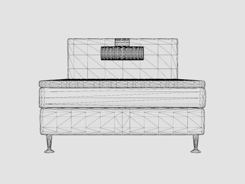 Meja Bed Package Black With Neck Pillow 3D Model