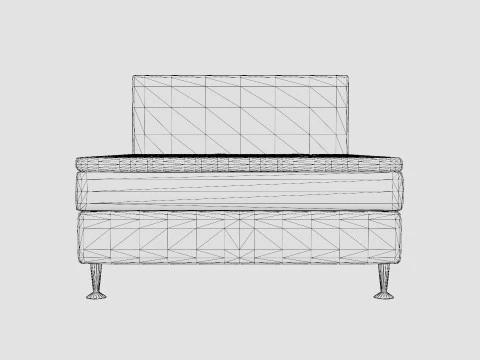 Meja Continental Bed Black 3D Model