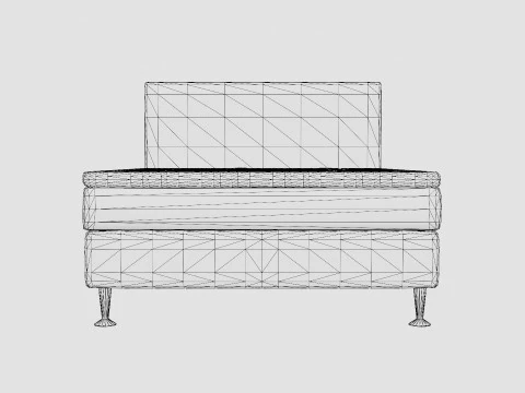 Meja Continental Bed Light Gray 3D Model