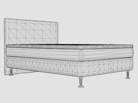 Meja Continental Bed Light Gray 3D Model