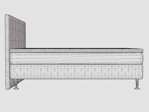 Meja Continental Bed Light Gray 3D Model