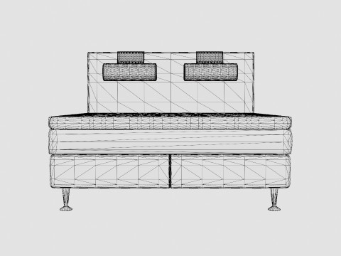 Meja Continental Bed Black 3D 모델