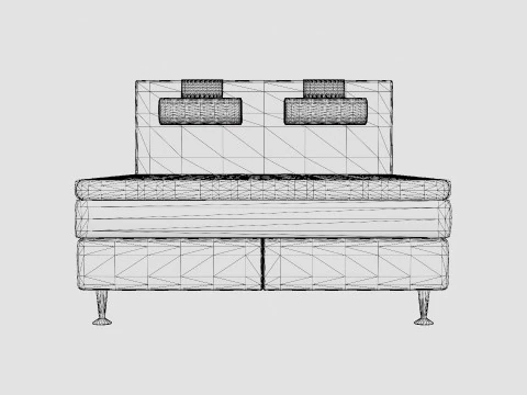 Meja Continental Bed Black 3D Model