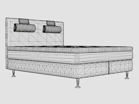 Meja Continental Bed Black 3D Model