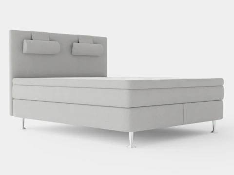 メジャ コンチネンタル ベッド ライトグレー 3Dモデル