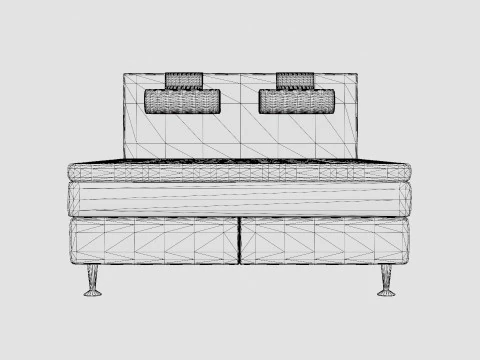 Meja Continental Bed Light Gray 3D Model