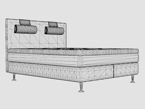 Meja Continental Bed Light Gray 3D Model