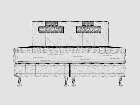 Meja Continental Bed Black Modelo 3D