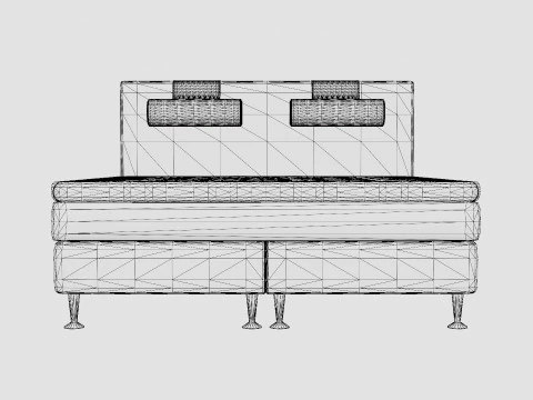 Meja Continental Bed Black 3D Model