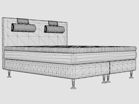 Meja Continental Bed Black 3D Model