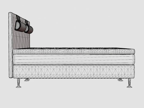 Meja Continental Bed Black 3D Model