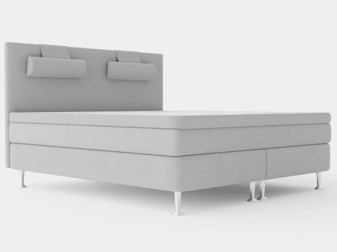 Ł&oacute;żko kontynentalne Meja Jasnoszare Model 3D