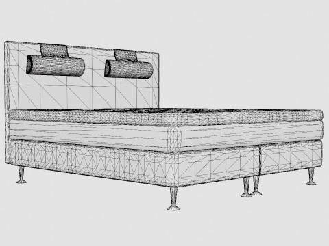 Meja Continental Bed Light Gray 3D Modell