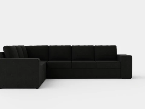 Sof&aacute; esquinero Memphi s reversible gris oscuro Modelo 3D