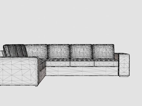 Memphi s Corner Sofa Reversible Dark Gray 3D Model