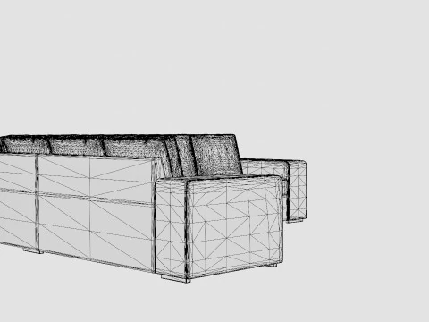 Memphi s Corner Sofa Reversible Dark Gray 3D Model