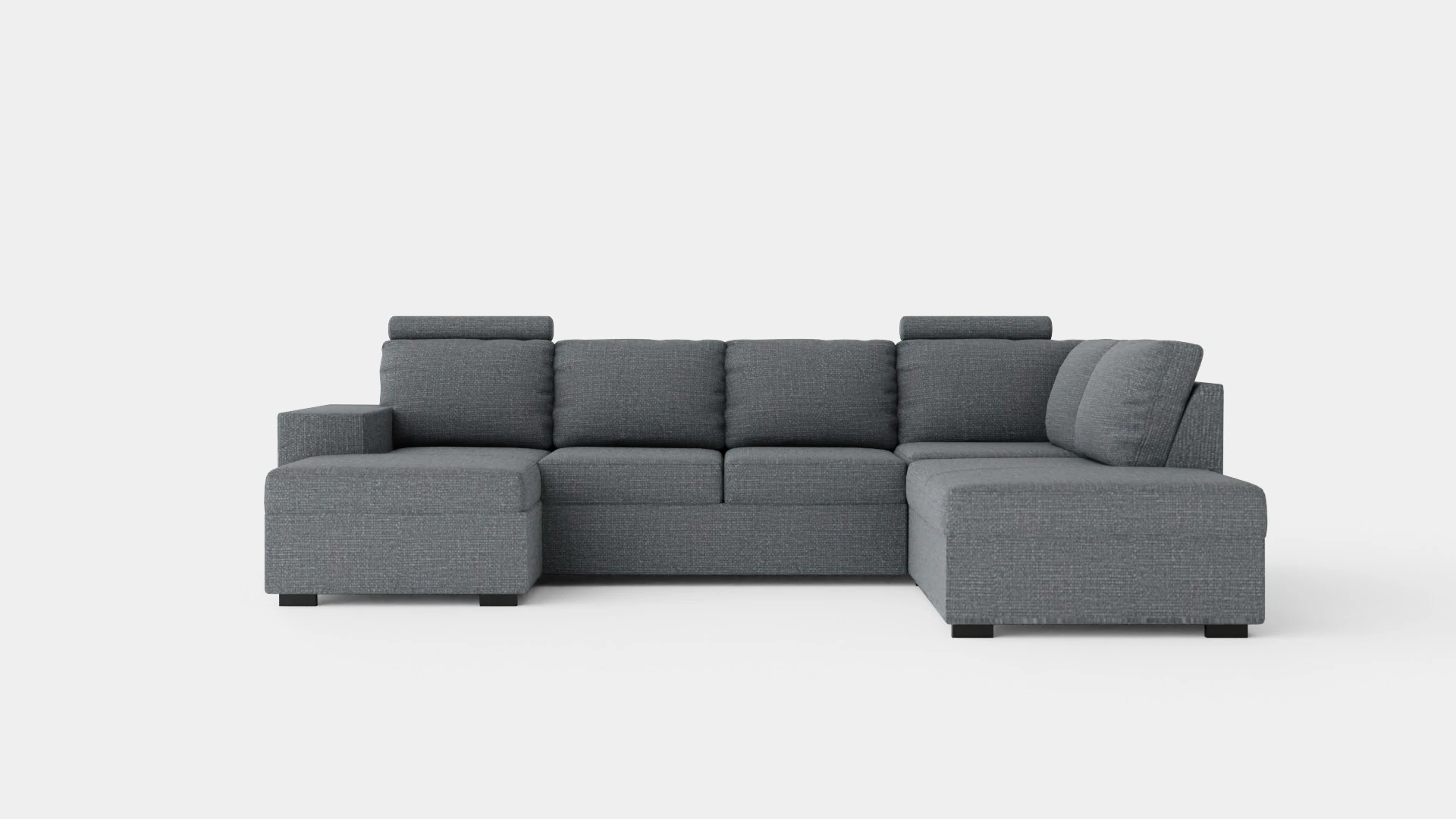 Memphis U Sofa With Divan Left 3D Model .c4d .max .obj .3ds .fbx .stl .blend