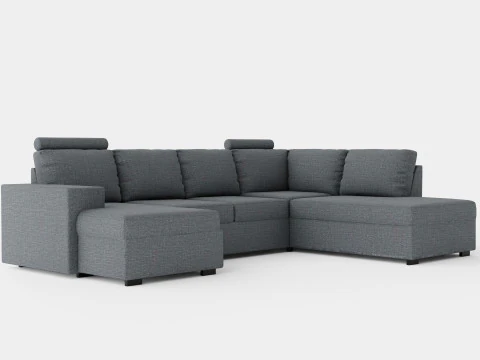 Memphis U Sofa With Divan Left 3D Model